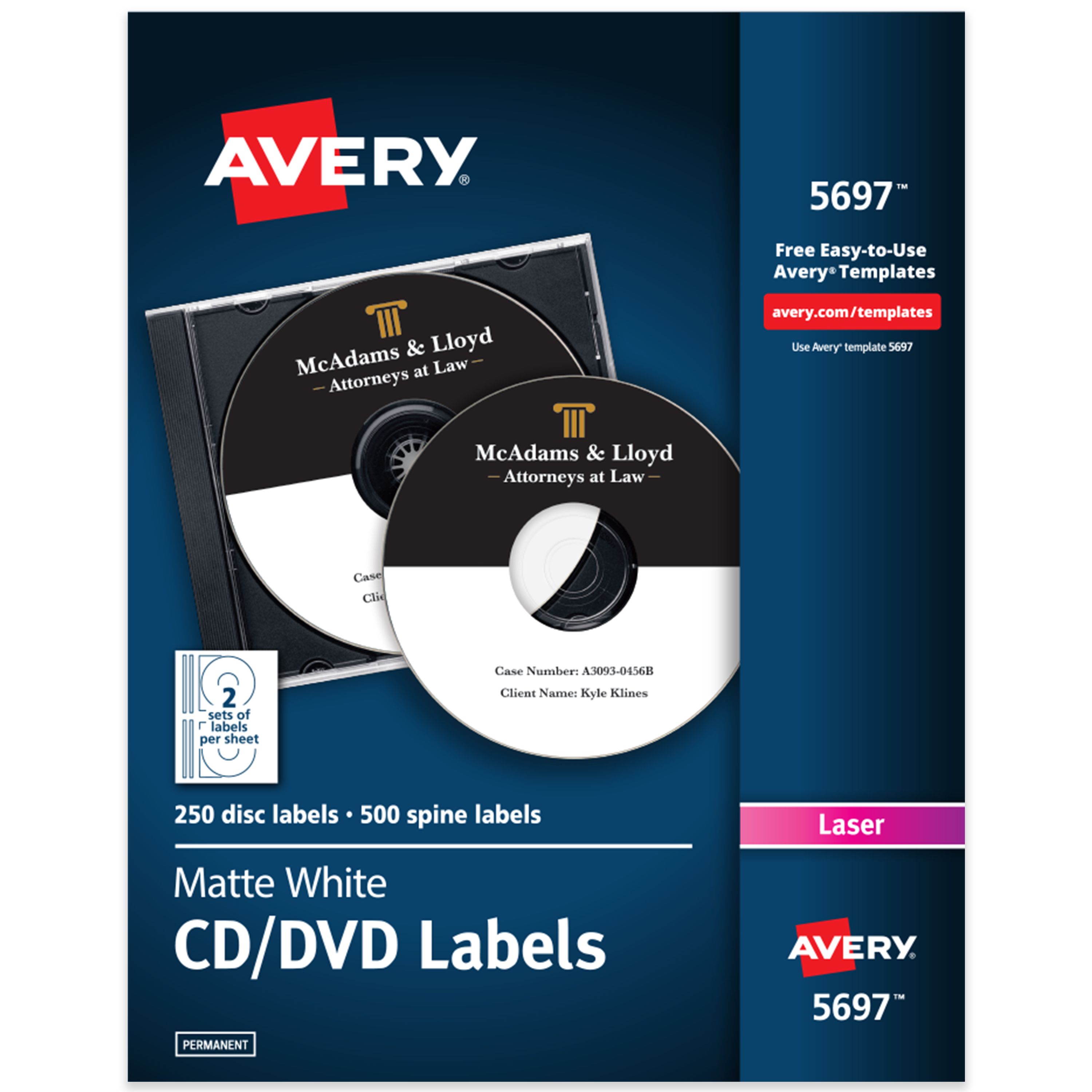 CD Labels, 250 CD Labels & 500 Spine Labels 5697 | Avery